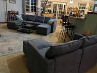 img 1 attached to Modern Bluish Grey U-Shaped Sectional Sofa With Reversible Chaise And Ottoman By HONBAY review by James Thakur