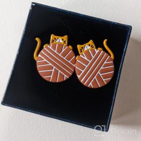 img 7 attached to 🐱 Cute Cat Earrings: Orange Kitten Stud Earring for Cat Lovers - Perfect Birthday or Christmas Gift for Teen Girls