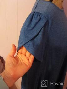 img 6 attached to Шикарная и женственная: женская блуза-туника DUTUT с рукавами-лепестками и кружевной отделкой для непринужденного стиля
