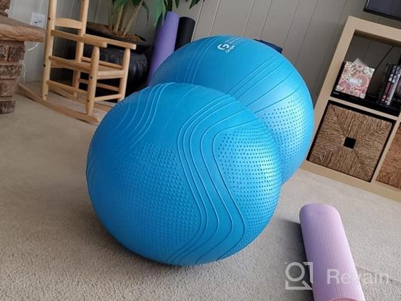 img 1 attached to Transform Your Fitness Routine With Gruper'S Anti-Burst Yoga Ball And Chair Set: Includes Hand Pump And Workout Guide Access! review by Samuel Groove
