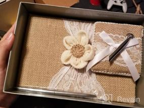 img 8 attached to Burlap And Lace Rustic Wedding Guest Book With Pen Holder And 120 Lined Pages In Petal Flower Gift Box