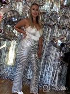 img 1 attached to Sparkle In Style: AZOKOE Sequin Bell Bottoms - Women'S High Waist Wide Leg Palazzo Lounge Pants review by Christopher Hicks