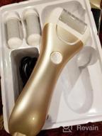 img 1 attached to BOMPOW Electric Foot File Waterproof Scrubber For Cracked Heels And Dead Skin Removal With 3 Roller Heads (Gold) review by Phil Prater