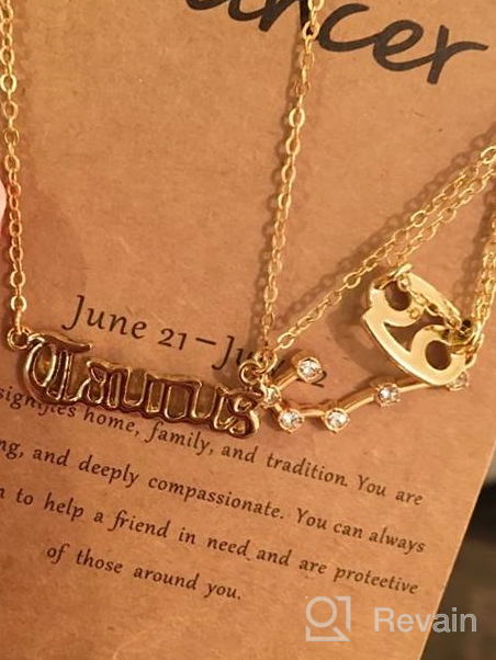 img 1 attached to 14K Gold Plated 12 Constellation Necklaces - Exquisite Zodiac Sign Jewelry For Women Girls, Perfect Birthday Gift! review by Chris Crawford