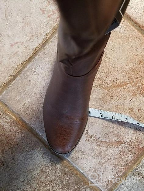 img 1 attached to DailyShoes Women'S Ankle Zipper Round Toe Pull Up Over The Knee Calf Cowboy Thigh High Boot review by Todd Raynie