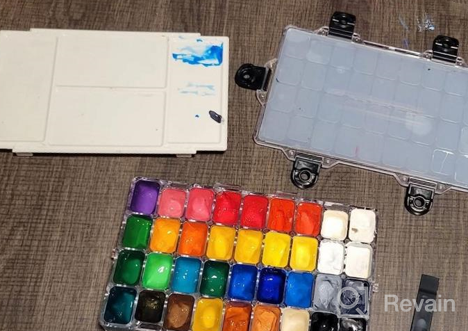 img 1 attached to 24-Well Airtight Paint Palette Box For Watercolor, Gouache, Acrylic And Oil - Keeps Paints Wet For Storage review by Jeff Jackson