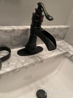img 1 attached to Upgrade Your Bathroom With A Brushed Nickel Vessel Sink Faucet: Deck Mounted Waterfall Spout, Single Handle, And Pop Up Drain Stopper For A Modern Look review by Patrick Clifton