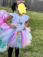 img 1 attached to Girl's Unicorn Birthday Outfit: Tutu Dress, Birthday Girl Shirt, and Headband review by Elizabeth Sheldon