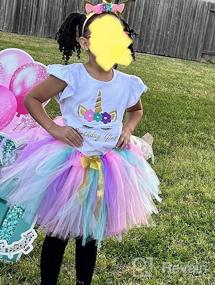 img 7 attached to Girl's Unicorn Birthday Outfit: Tutu Dress, Birthday Girl Shirt, and Headband