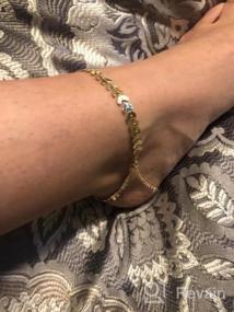 img 5 attached to Ножной браслет Fettero с цепочкой из 14-каратного золота - Минималистские украшения для ног Boho Beach