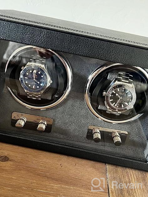 img 1 attached to ROTHWELL Double Watch Winder For Automatic Watches With Quiet Motor With Multiple Speeds And Rotation Settings (Tan/Brown) review by Peter Caw