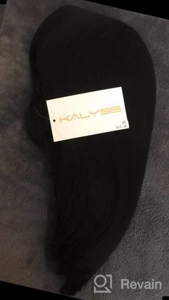 img 1 attached to Black Bob Wig With Auburn Brown Strips - Heat Resistant Synthetic Hair For Women With Bangs - Ideal For Black Women - Kalyss review by Mack Douglas