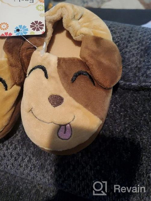 img 1 attached to Cute and Comfortable Cartoon Animal Toddler Slippers - Perfect Boys' Plush Shoes for Cozy Feet review by Nicholas Peters