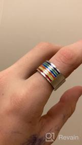img 6 attached to 🌈 Nylry Rainbow LGBT Pride Ring: Stainless Steel Enamel Band for Lesbian & Gay Weddings