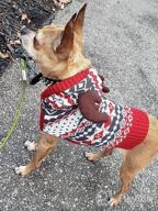 img 1 attached to KYEESE Christmas Dog Sweater Hoodie Reindeer Red Dogs Knitwear Pullover Pet Sweater With Leash Hole Ugly Christmas Dog Sweater For Small Dogs review by Danny Thomas