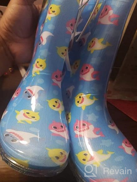 img 1 attached to 🦈 Baby Shark Waterproof Rubber Rain Boots with Simple On/Off Handles by Nickelodeon review by Albert Wallin