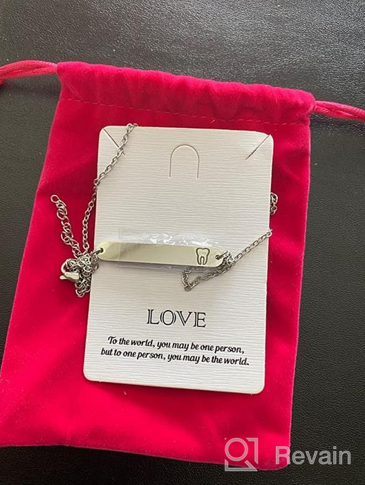 img 1 attached to 🦷 Tooth Bar Necklace - Perfect Gift for Dentists, Dental Hygienists, Students, and Graduates - Stylish Dental Jewelry! review by Autumn Feudner