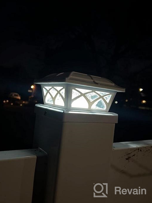 img 1 attached to SIEDiNLAR Solar Post Cap Lights: 2 Modes, 8 LED For Outdoor Decoration, Fits Posts Of 4X4, 5X5, 6X6 - Warm White/Cool White Lighting (2 Pack) review by Marcus Hardin