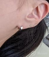 img 1 attached to Sterling Silver Hypoallergenic Girls' Jewelry: Cartilage Sleeper Earrings review by Martha Lieras