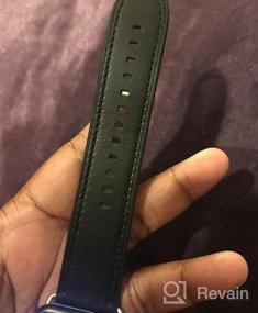 img 7 attached to Обновите свой стиль Apple Watch с помощью ремешка из натуральной кожи OUHENG темно-коричневого цвета с черным адаптером
