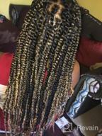img 1 attached to 18-Inch Passion Twist Hair, 7 Pack Water Wave Crochet Hair Braids For Passion Twist Hairstyles - Synthetic Crochet Hair Extensions (16 Strands/Pack, Color 1B) review by Lori Dahl
