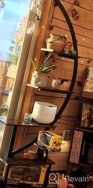 img 1 attached to Enhance Your Indoor And Outdoor Décor With GREENSTELL Half Moon Plant Stand - Multi-Tiered, Metal Shelf With Grow Light For 6 Flower Pots (2 Pack) review by Tami Boudreau