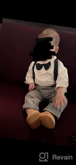 img 1 attached to Adorable SANGTREE Baby & Little Boy Tuxedo Outfit: Plaids Shirt + Suspender Pants for a Stylish Look review by Kevin Overturf
