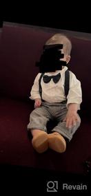 img 6 attached to Adorable SANGTREE Baby & Little Boy Tuxedo Outfit: Plaids Shirt + Suspender Pants for a Stylish Look