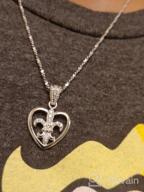 img 1 attached to 💎 925 Sterling Silver CZ Fleur De Lis Heart Pendant/Charm, Dainty 18mm, Ideal for Necklace or Bracelet review by Chad Delgado
