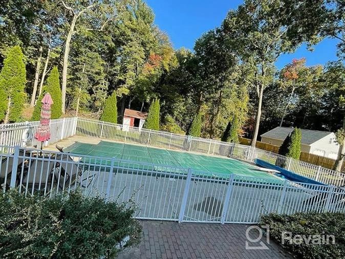 img 1 attached to 18X36Ft Inground Pool Safety Cover W/ 4X8Ft Center End Steps - Happybuy Green Mesh Solid Winter Protection review by Stephanie Johnson