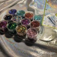 img 1 attached to HOSSIAN Chunky Glitter Makeup -12 Colors Nail Glitter-11Oz Holographic Cosmetic Grade Festival Glitter For Crafting And Beauty (B) review by Russell Ross