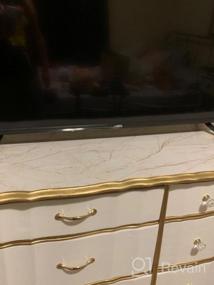 img 7 attached to 🔶Практическая мраморная обоевая пленка Marble Wallpaper размером 17.7 "x 78.7": золотая самоклеющаяся съемная пленка для столешниц - легко наклеивается и обновляет декор вашей кухни.