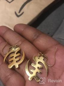 img 4 attached to 🌍 African Map Earrings: Exquisite Exaggerated African Symbol and Gold Color Stainless Steel Comb – Authentic Ethnic Jewelry