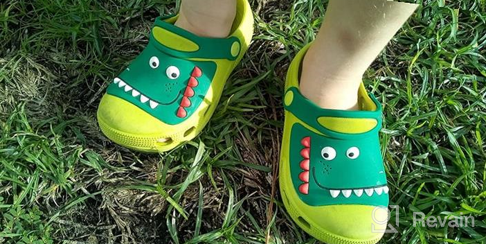 img 1 attached to 🦕 Adorable RJVW Dinosaur Slippers for Toddlers: Comfortable Cartoon Boys' Shoes in Clogs & Mules review by Sean Chambers