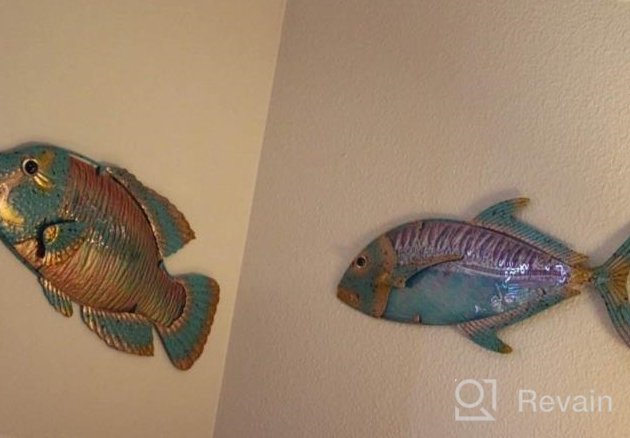 img 1 attached to 2PCS Metal Fish Wall Decor - Perfect For Outdoor Ocean, Beach & Pool Decoration! review by Marley Woods