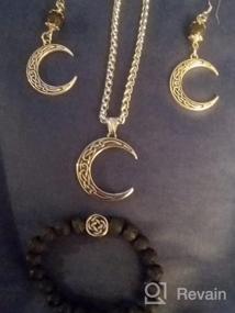 img 5 attached to 🌙 Gungneer Stainless Steel Celtic Knot Crescent Moon Pendant Necklace - Irish Protection Accessory with Keel Chain - Celtic Jewelry