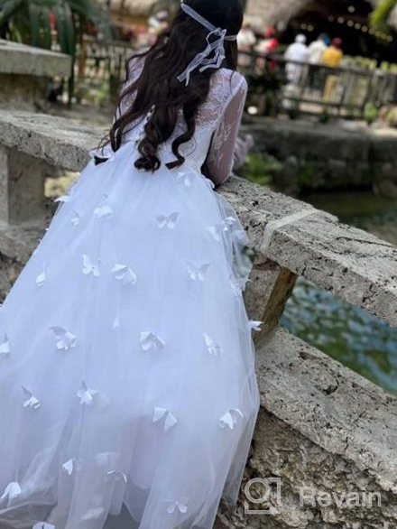 img 1 attached to Lovely Abaowedding Flower Girl Prom Gown with Elegant Long Lace Sleeves review by Erica Welch