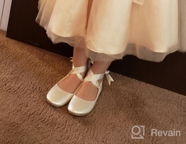 img 1 attached to OLIVIA Girls Adorable Ballerina Ribbon Girls' Shoes: Perfect Flats for Young Dancers! review by Julie Terrones