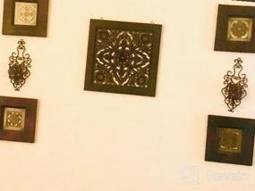 img 7 attached to Декор стены из дерева лотоса, подвесное искусство, изготовленное вручную DharmaObjects - 16 "X 16" в черном цвете