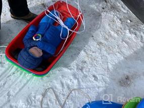 img 5 attached to Heavy Duty Plastic Snow Sled For Skiing And Sledding Fun - Atalawa Toboggan Sleigh Board For Both Men And Women