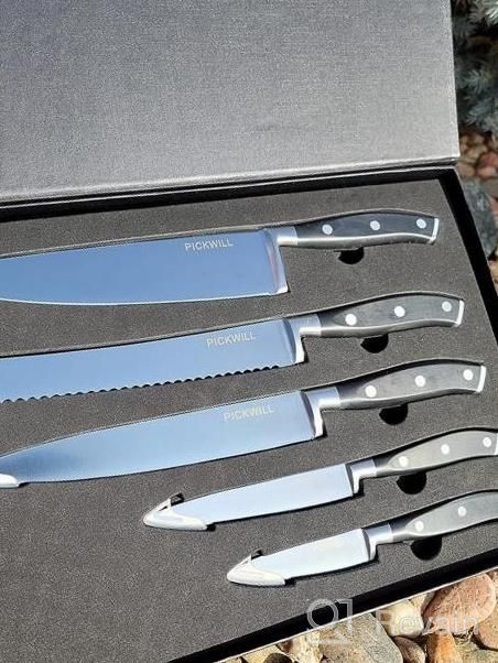 img 1 attached to Upgrade Your Culinary Skills With PICKWILL'S 5-Piece High Carbon Stainless Steel Chef Knife Set review by Larry Morris