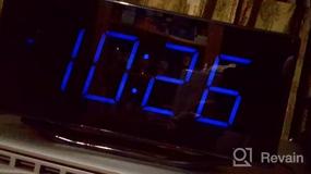 img 6 attached to Цифровые часы для тех, кто крепко спит - 8,7-дюймовый зеркальный светодиодный дисплей, громкий будильник и 7-уровневый диммер, режим повтора, два порта USB | Современные настольные часы для гостиной, спальни, домашнего офиса