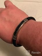 img 1 attached to FILOBOKO Men's Adjustable Black Leather Bracelet with Silver Stainless Steel Buckle - Stylish Bracelets for Teen Boys (Pulseras Para Hombre) review by Sam Bell