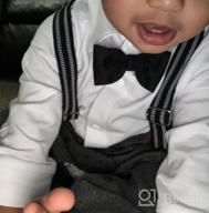 img 1 attached to 3-Piece Baby Boy Suit Outfit: Tuxedo Jumpsuit, Vest Coat & Beret Hat - WESIDOM review by Aaron Romero