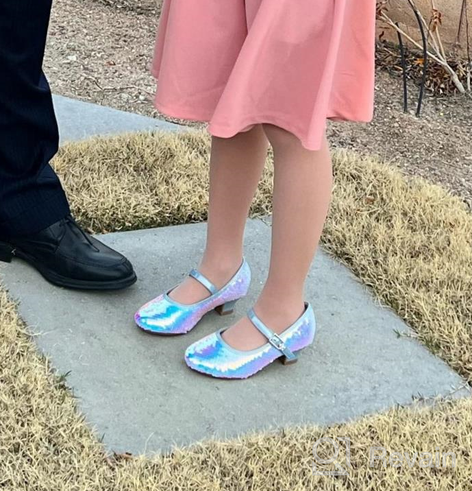 img 1 attached to Dazzle Your Little Princess: EIGHT 💎 KM Glittery Girls' Shoes Perfect for Weddings review by Ronald Duguay