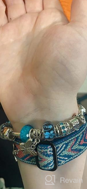 img 1 attached to Women's Murano Glass Bead Bracelet with 🦋 Unicorn, Butterfly, and Flower Charms - Perfect Gift Idea review by Chad Guinn