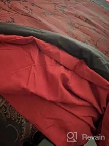 img 8 attached to Комплект постельного белья HIG с цветочным принтом Queen - Комплект постельного белья из жаккардовой ткани в стиле пэчворк из 7 предметов - Серое одеяло с 2 стандартными накладками, 3 декоративными подушками, 1 юбка-кровать - Кровать в сумке (Leticia Grey Queen)