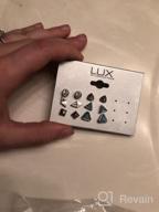 img 1 attached to Lux Accessories Silver Stone Earring review by Leslie Ojoh