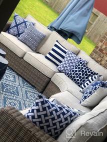 img 6 attached to 2 Pack 18X18 дюймов Роскошный синий бархатный чехол для подушки с дизайном фланца-мягкий шелковистый чехол для дивана, дивана, спальни, декора