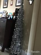 img 1 attached to Create A Stunning Coastal Christmas With Aytai'S 5Ft Collapsible Silver Tinsel Tree review by Stacie Baker